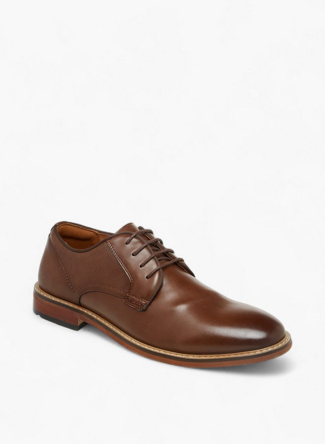 DUCHINI Men's Solid Lace-Up Derby Shoes - Image 1