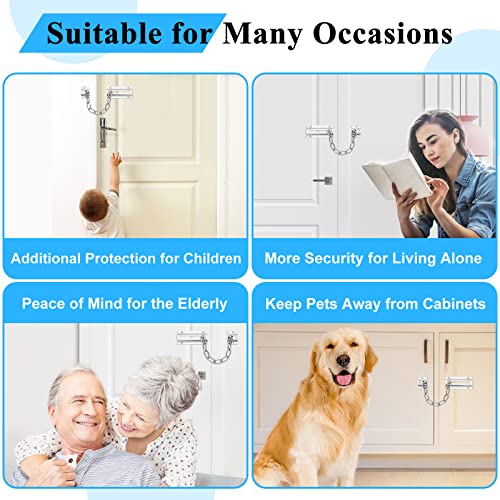 INBOF 2 Pack Door Chain Lock, Stainless Steel Chain Locks for Inside Door - Image 3