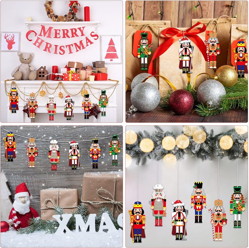 Civaner ملصقات كراكر الجوز 36 مجموعة من سيفانر لزينة شجرة عيد الميلاد، زينة كراكر للجوز لزينة عيد الميلاد، حرف يدوية، ملصقات خبز الزنجبيل، عيد الميلاد للأولاد والبنات، هدايا عطلة الشتاء، مستلزمات حفلات الفصول الدراسية - Image 5