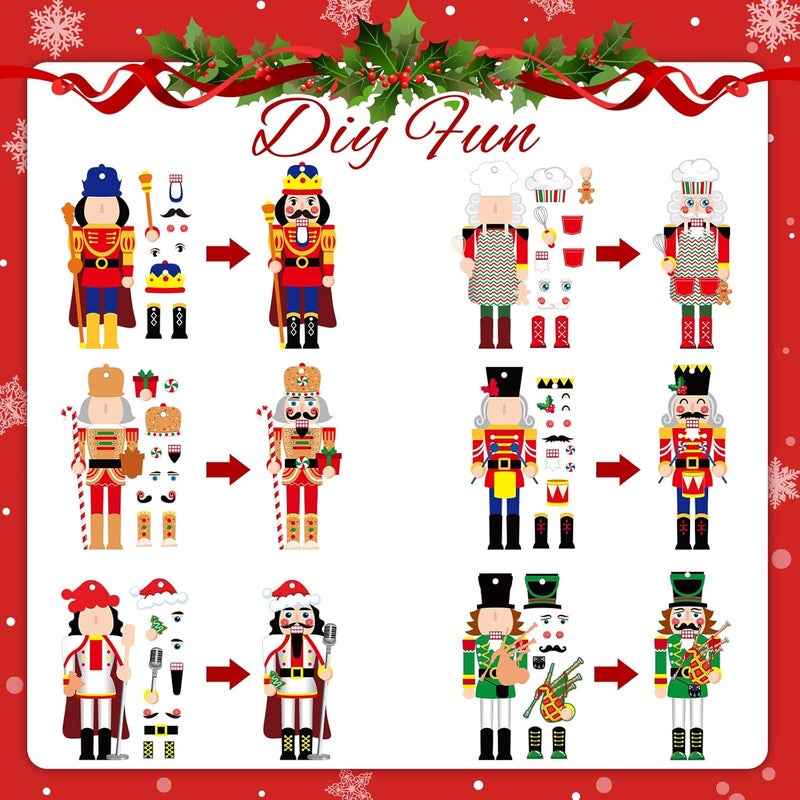Civaner ملصقات كراكر الجوز 36 مجموعة من سيفانر لزينة شجرة عيد الميلاد، زينة كراكر للجوز لزينة عيد الميلاد، حرف يدوية، ملصقات خبز الزنجبيل، عيد الميلاد للأولاد والبنات، هدايا عطلة الشتاء، مستلزمات حفلات الفصول الدراسية - Image 4