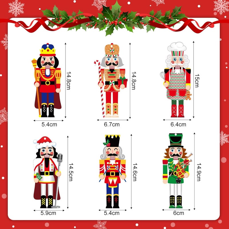 Civaner ملصقات كراكر الجوز 36 مجموعة من سيفانر لزينة شجرة عيد الميلاد، زينة كراكر للجوز لزينة عيد الميلاد، حرف يدوية، ملصقات خبز الزنجبيل، عيد الميلاد للأولاد والبنات، هدايا عطلة الشتاء، مستلزمات حفلات الفصول الدراسية - Image 3