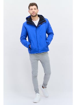 Trespass Men Hooded Long Sleeves Brand Logo Windbreaker Jacket, Blue  - Image 4