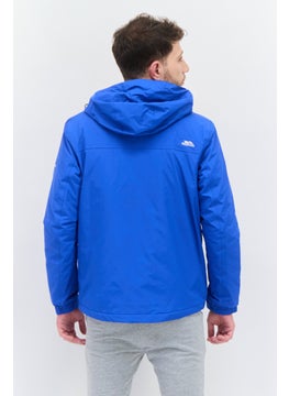 Trespass Men Hooded Long Sleeves Brand Logo Windbreaker Jacket, Blue  - Image 2