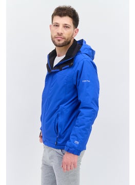Trespass Men Hooded Long Sleeves Brand Logo Windbreaker Jacket, Blue  - Image 3