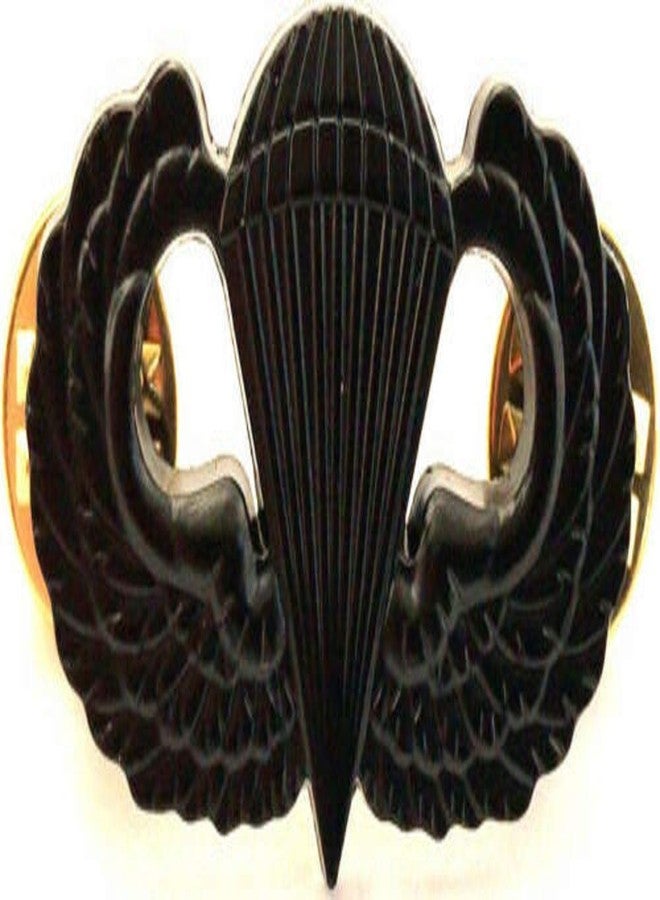 US ARMY Airborne Parachutist Paratrooper Jump Wings Insignia Pin BLACK Subdued Badge 1 1/2"