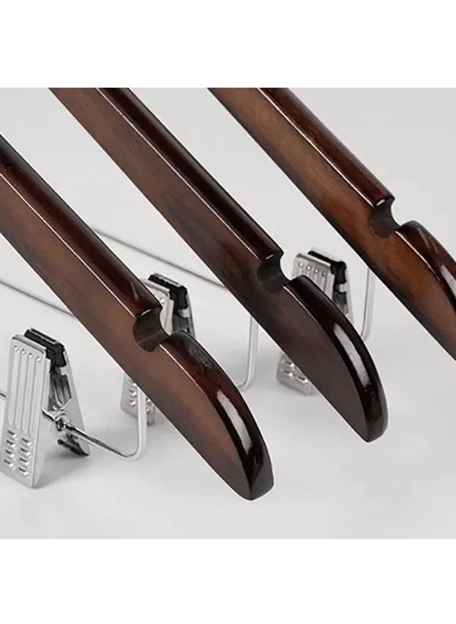 Pack of 20 High Quality Wooden Suit and Pants Rack with Shoulder Notches Hangers