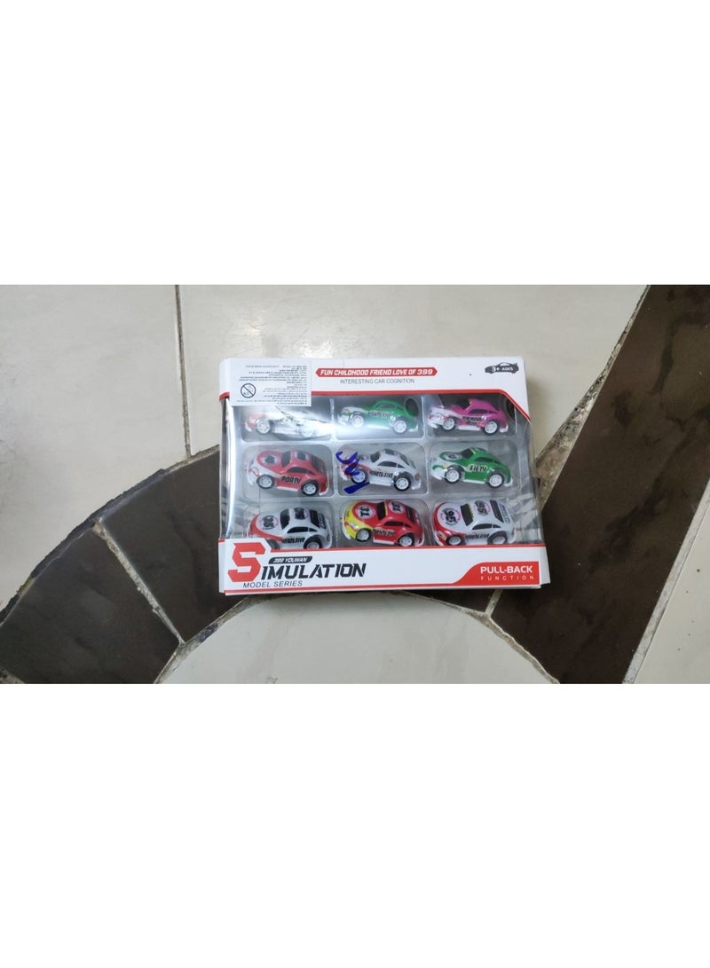 Mini Racing Cars Toy Set 9 Pieces, Pull Back Mini Cars for Speed Racing Fun, Small Toy Vehicles for Kids, Party Favor Gift for Boys & Girls Ages 3+