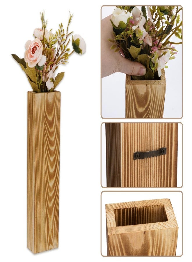 MOAMUN 3PC Wood Wall Planter, Boho Wood Room Hanging Vase, for Dried Flowers, Modern Farmhouse Wall Decor for Eucalyptus Stems Decorations Home Decor for Indoor Plants - Image 4
