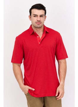 Greg Norman Men Sportswear Fit Short Sleeve Training Polo Shirt, Red  - Image 1
