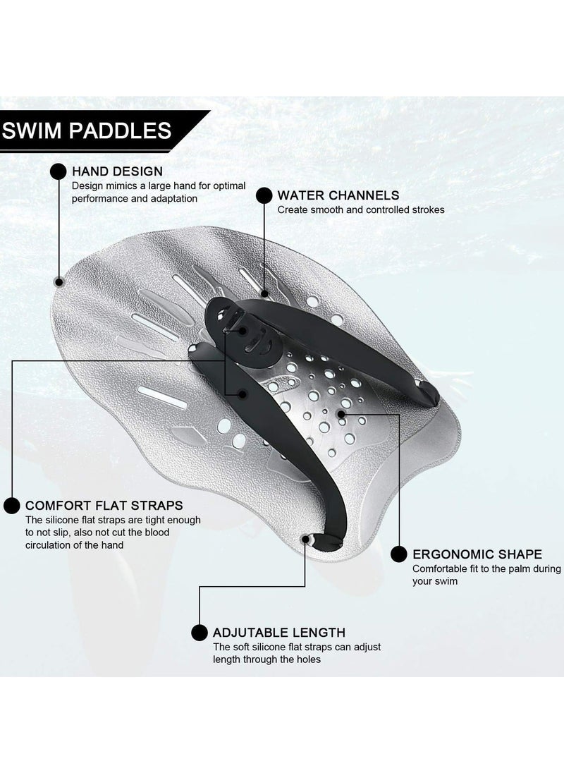 Fanski Swim Paddles Hand, Swim Training Hand Paddles with Adjustable Straps  - Image 3
