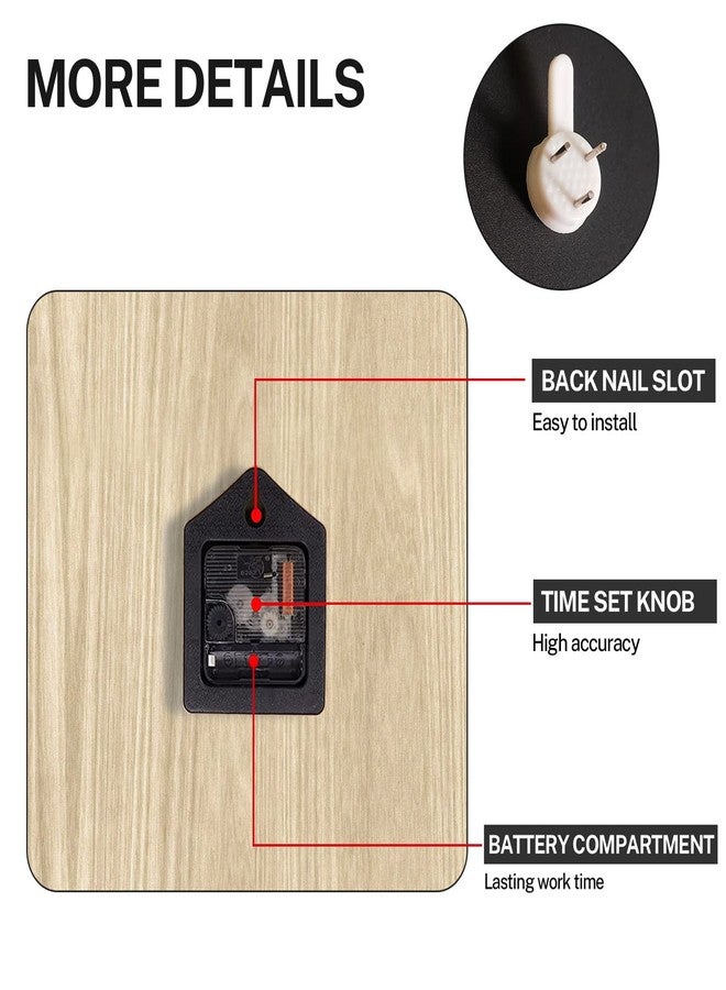 ArtSocket ساعة حائط خشبية من ArtSocket، صامتة بدون صوت تكتكة، لون أزرق رمادي، لوحة تجريدية رمادية، تصميم عصري ريفي بخطوط ساحلية، ساعات حائط مربعة، ديكور للمنزل والمطبخ وغرفة المعيشة والمكتب (12 بوصة) - Image 3