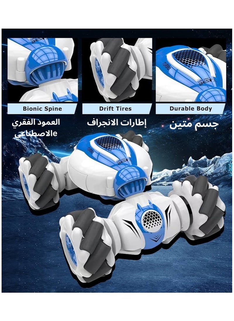 أوڤيا سيارة حيلة تعمل بالتحكم عن بعد بتردد 2.4 جيجاهرتز، مزودة بمستشعر للإيماءات على الطرق الوعرة مع 360 درجة ودوران على الوجهين - سيارة لعبة كهربائية للأولاد والبنات  - Image 4