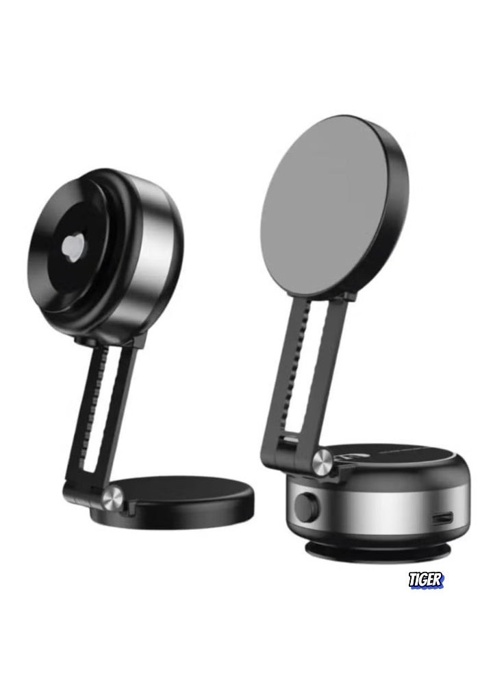 TIGER Vacuum Double Side Use Magnetic Folding Phone Holder, Suction Cup, Angle Adjustable, Silicone Scratch-Free, Multi-Scenario Use – Universal Mobile Stand for Car, Desk, Home, Office, and More - Image 1