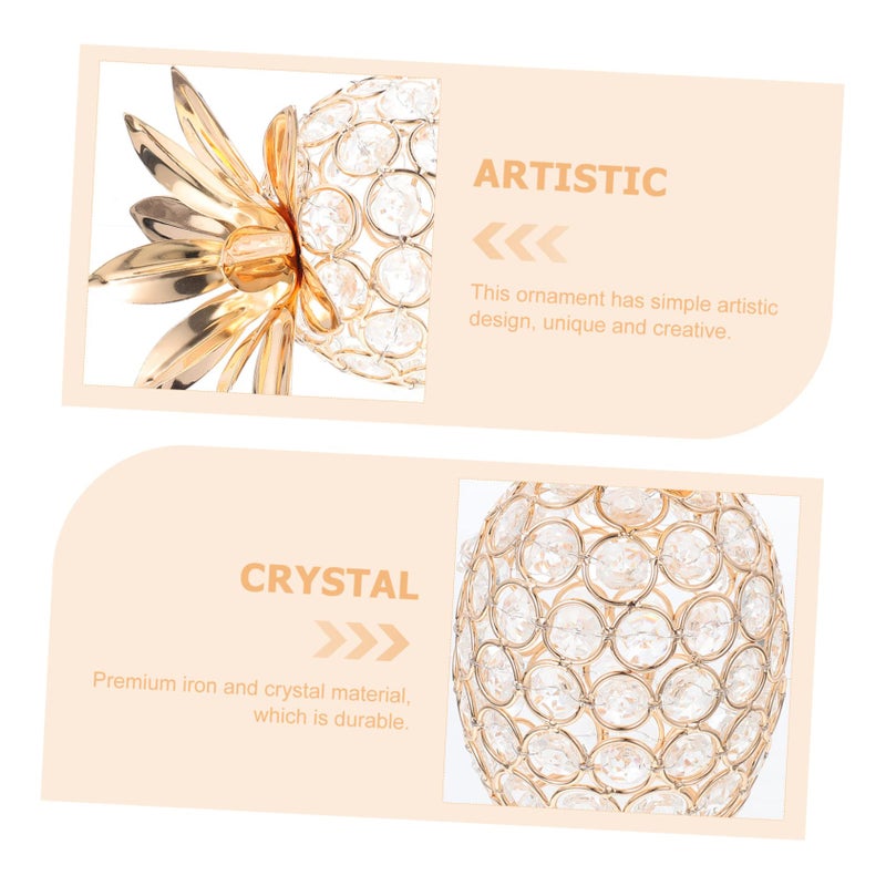 Crystal Pineapple Figurine Home Decor Centerpiece Elegant Beaded Durable Living Room Ornament - Image 4