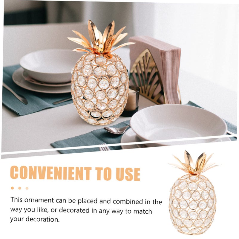 Crystal Pineapple Figurine Home Decor Centerpiece Elegant Beaded Durable Living Room Ornament - Image 5
