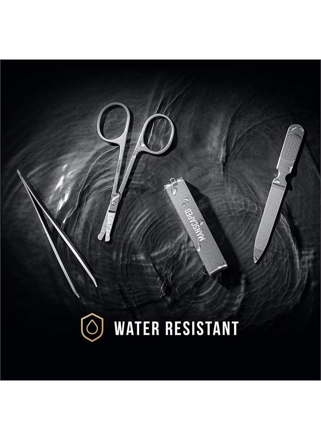 manscaped - ® Shears 2.0 Tempered Stainless Steel Men's Nail Kit, Fingernail Clippers, Safety Scissors, Tweezers and Nail File, Travel Manicure Pedicure Set, 4-Piece Luxury Grooming Kit with Compact Case - Image 1