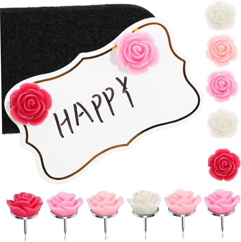 Tehaux 40 قطعة دبابيس وردية ديكورية للملصقات على لوحة الفلين باللون الوردي - Image 2