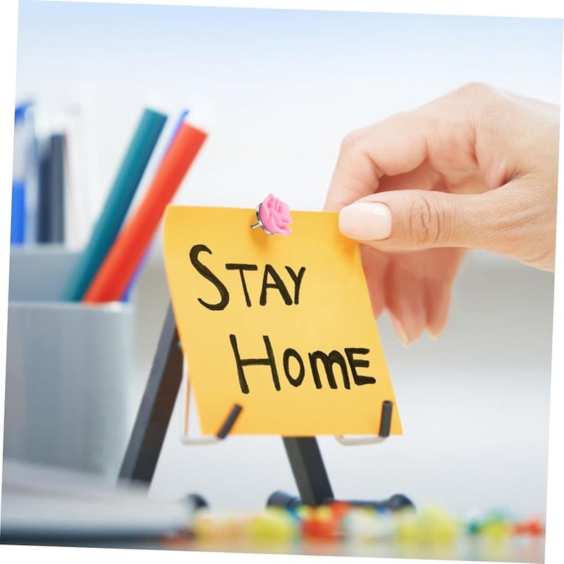 Tehaux 40 قطعة دبابيس وردية ديكورية للملصقات على لوحة الفلين باللون الوردي - Image 5