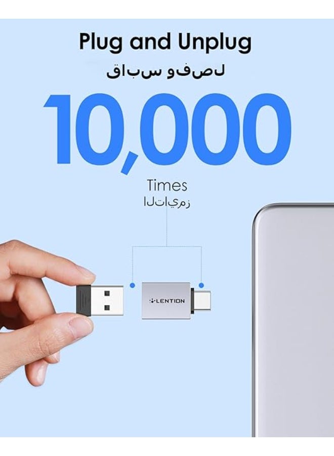 LENTION USB C to USB 3.0 Adapter (2 Pack), Type C Male to Type A Female Converter Compatible 2025-2016 MacBook Pro, New iPad Pro/Mac Air/Surface, Phone/Tablet, Stable Driver Certified (CB-C3, Gray) - Image 2