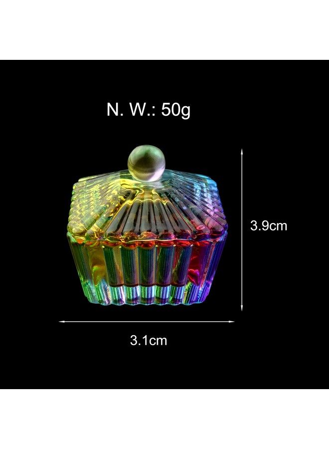 Honey Joy Crystal Colored Glaze Trapezoid Shape Acrylic Liquid Powder Glass Dappen Dish Glass Cup W Cap Lid Bowl For Acrylic Nail Art Transparent Kit Napb036Trapezoid - Image 5