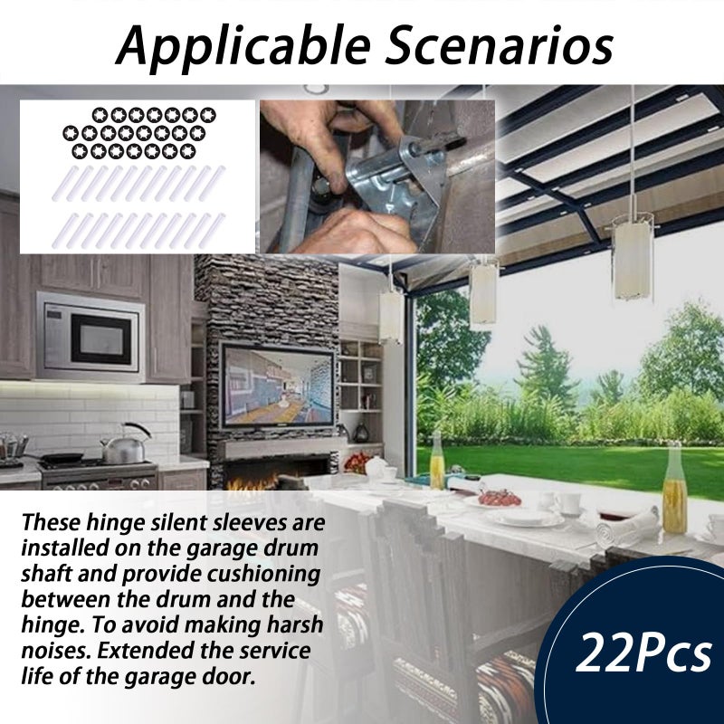 XTPTFABS 22Pcs Garage Door Quiet Hinge Sleeves Shaft Gaskets Compatible With New Rollers or Rollers With Clean Stems (ID-11mm; OD-11.90mm; L-80mm) - Image 3