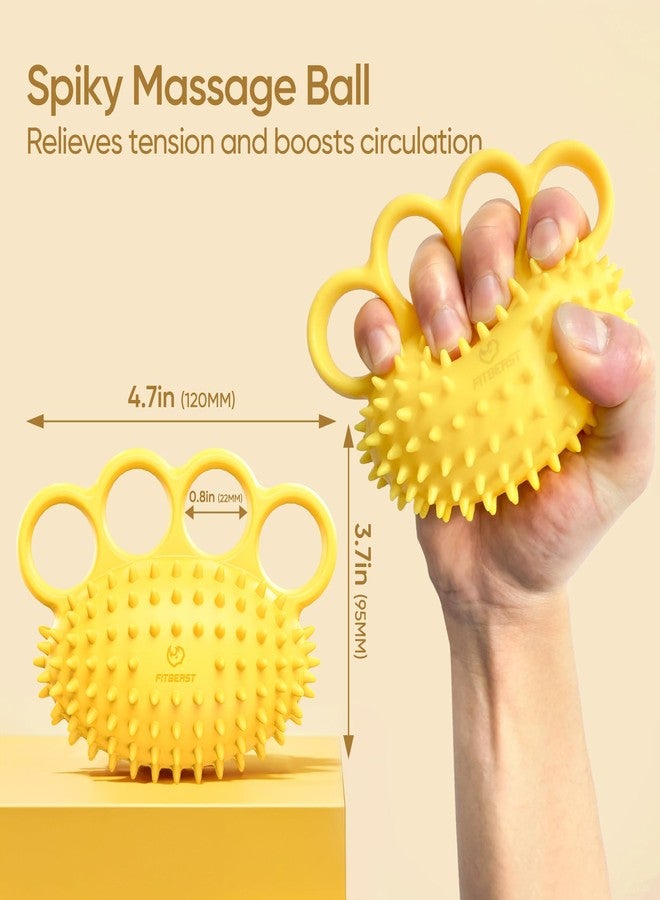 FitBeast Hand Exercise Ball Set–Stress Balls for Adults, Grip Strength Trainer Set for Rehab, Stress Relief, Arthritis, Carpal Tunnel, Hand Strength & Flexibility (3 Piece Set - Yellow Green Blue) - Image 2
