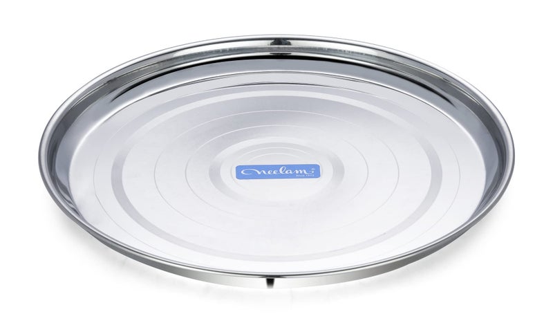 Neelam Stainless Steel 12, 22 Gauge, Diamond Buffet Plate, 28 cm, Set of 12, Perfect for Daily Usage, Dishwasher Safe, Plates for Home, Cafe, Restaurants, Parties, Long-Lasting, Easy to Clean, Sliver - Image 5
