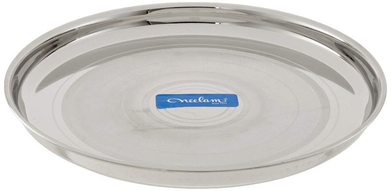 Neelam Stainless Steel 12, 22 Gauge, Diamond Buffet Plate, 28 cm, Set of 12, Perfect for Daily Usage, Dishwasher Safe, Plates for Home, Cafe, Restaurants, Parties, Long-Lasting, Easy to Clean, Sliver - Image 2