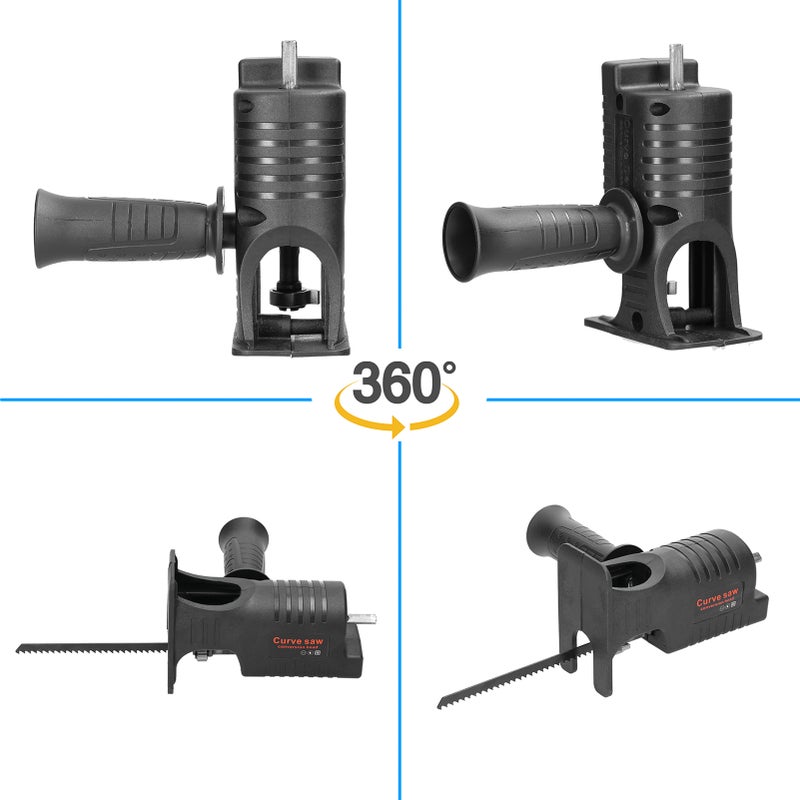 Electric Drill Modified To Electric Saws Accessory Modification Tool Kit Electric Reciprocating Saws Drill to Jig Saws Portable Woodworking Cutting Utility Tool for Wood Metal Cutting with 3 Sawblade - Image 2