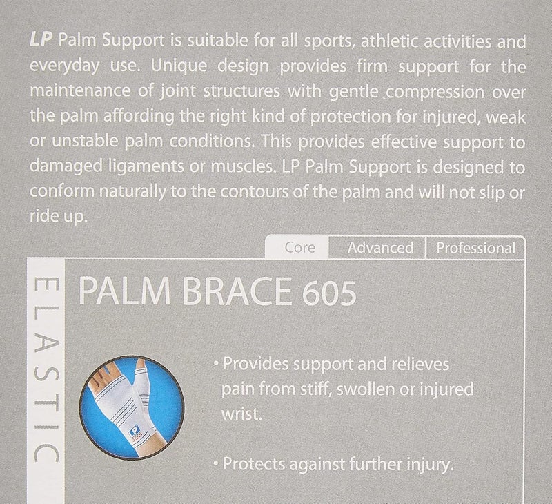 LP Support 605R Right Hand Elasticated Palm Brace - White - Image 2