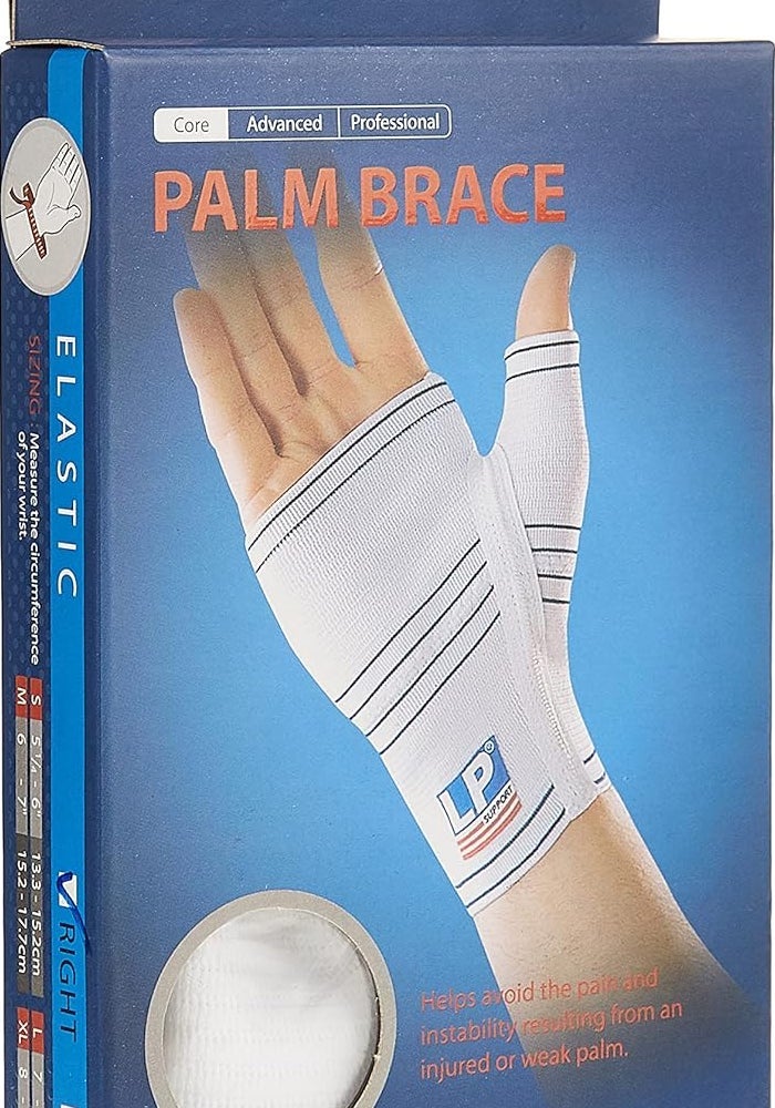 LP Support 605R Right Hand Elasticated Palm Brace - White - Image 1