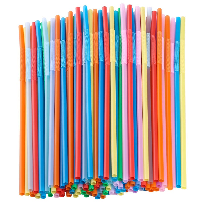 200 Pcs Disposable Drinking Straws 128inch Extra Long Colorful Long Flexible Bendy Straws 023 diameter