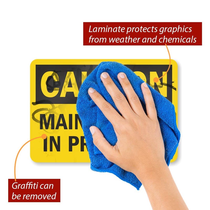 SmartSign "Caution - Maintenance In Progress" Label | 7" x 10" Laminated Vinyl - Image 2