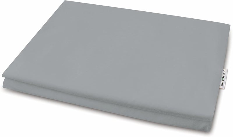 InteVision 400 Thread Count, 100% Egyptian Cotton Bed Wedge Pillowcase; Replacement Cover Designed to Fit The 12" (Height) Version of The Foam Wedge Bed Pillow (25" x 24" x 12") (Gray) - Image 1