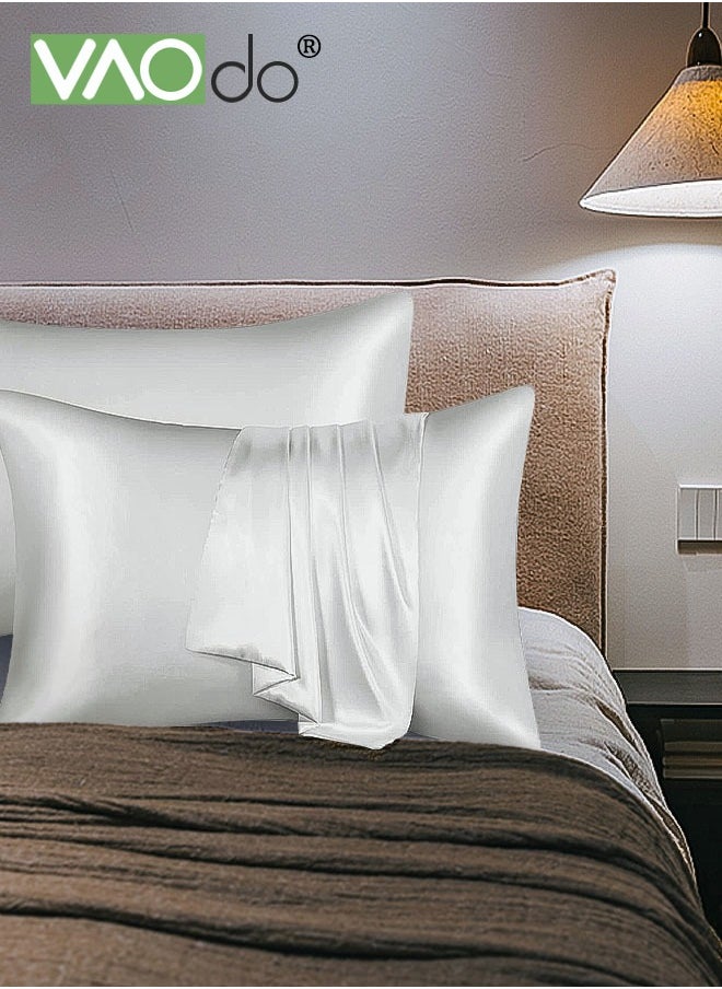 VAOdo 2PCS Satin Pillowcase for Hair and Skin Super Soft and Cooling Similar to Silk Pillow Cases with Envelope Closure Gift for Women Men  - Image 1
