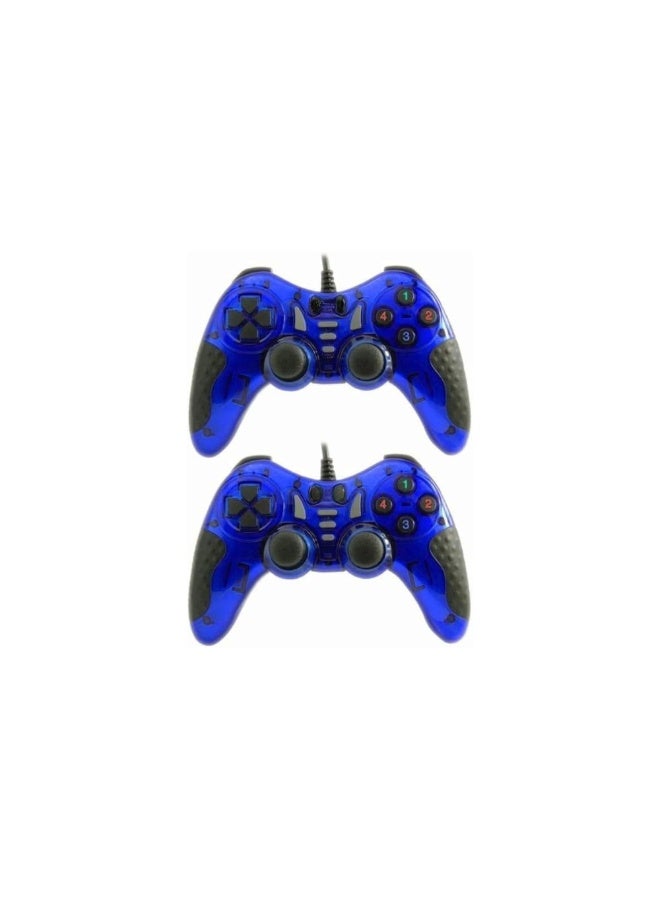 USB Wired Double Gamepad Controller with Turbo & Vibration for PC & Laptop – 1.5m Cable  - Image 1