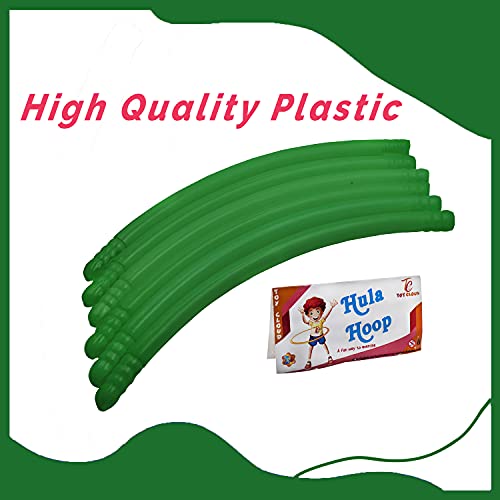Toy Cloud Hoola Hoop Adults Exercise Classic Colour Interlockable Pieces Hula Hoop for Kids Girls Women Fitness Rings Adjustable 3 Size 17-27 Inch (Green) - Image 4