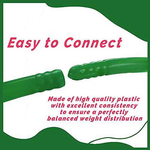 Toy Cloud Hoola Hoop Adults Exercise Classic Colour Interlockable Pieces Hula Hoop for Kids Girls Women Fitness Rings Adjustable 3 Size 17-27 Inch (Green) - Image 3