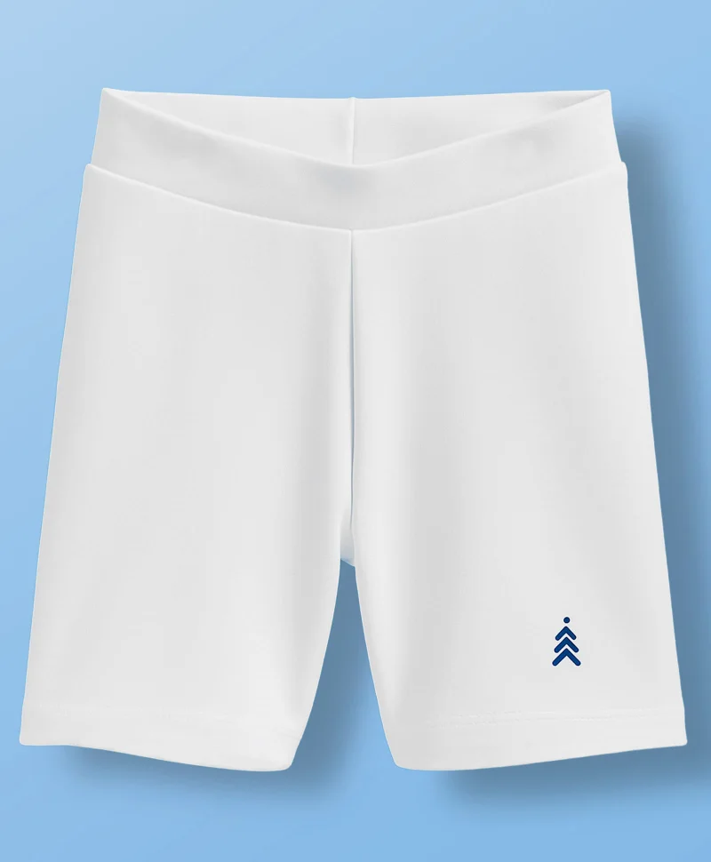 Pine Kids Pine Kids Cotton Lycra Solid Colour Cycling Short With Logo Print (Pack Of 3) - White