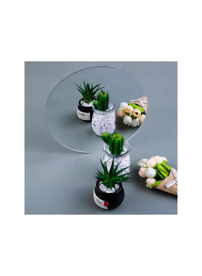 The Bros 10 Pack Acrylic Round Mirrors Non Glass Round Mirror Plate Self Adhesive Mirror Stickers for Home Wall Decor or Wedding Table Centerpiece, 6 Inches, (Thickness 2 mm) - Image 4