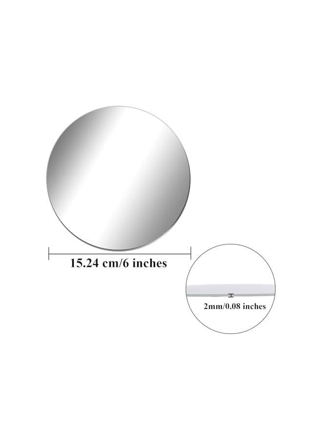 The Bros 10 Pack Acrylic Round Mirrors Non Glass Round Mirror Plate Self Adhesive Mirror Stickers for Home Wall Decor or Wedding Table Centerpiece, 6 Inches, (Thickness 2 mm) - Image 2