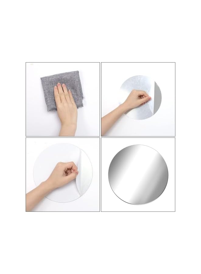 The Bros 10 Pack Acrylic Round Mirrors Non Glass Round Mirror Plate Self Adhesive Mirror Stickers for Home Wall Decor or Wedding Table Centerpiece, 6 Inches, (Thickness 2 mm) - Image 3