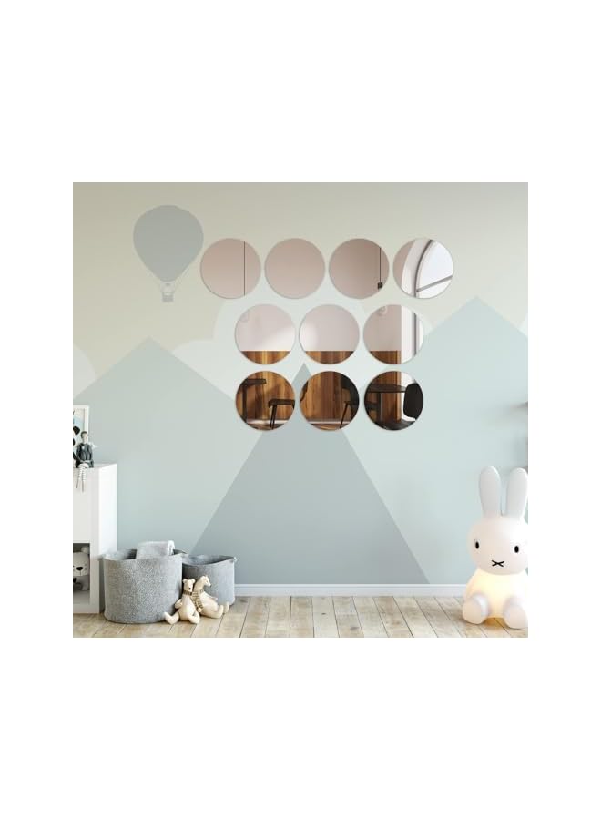The Bros 10 Pack Acrylic Round Mirrors Non Glass Round Mirror Plate Self Adhesive Mirror Stickers for Home Wall Decor or Wedding Table Centerpiece, 6 Inches, (Thickness 2 mm) - Image 5