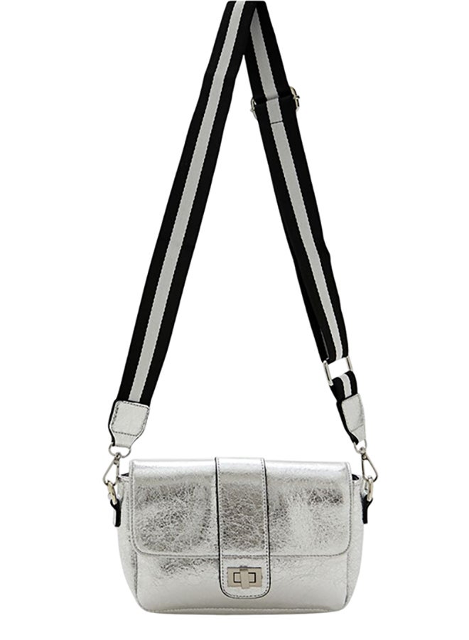 FOREVER 21 Metallic Flap Top Crossbody Bag - Image 1