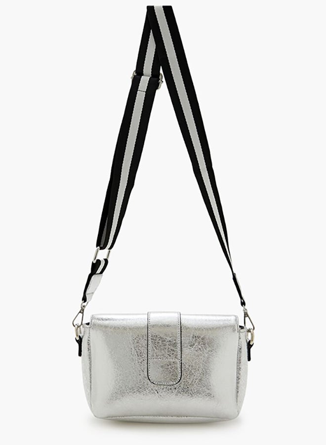 FOREVER 21 Metallic Flap Top Crossbody Bag - Image 4