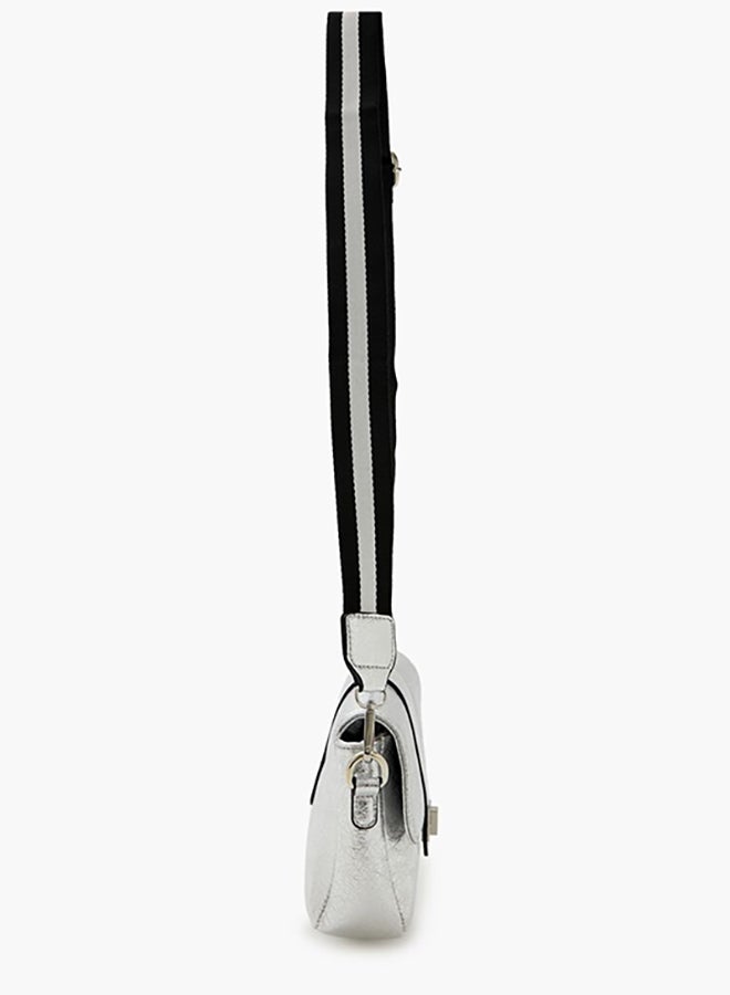 FOREVER 21 Metallic Flap Top Crossbody Bag - Image 3