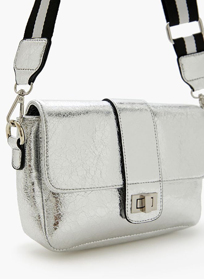 FOREVER 21 Metallic Flap Top Crossbody Bag - Image 5