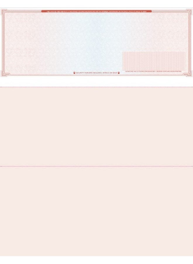 EnDoc - High Security Check Paper 50 Count Blank Checks For Business With Artificial Watermarks Compatible With Quickbooks Check Stock Paper Printable With Laser & Inkjet Red/Blue Mazed Check On Top - Image 1