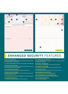 EnDoc High Security Check Paper 50 Count Blank Checks For Business With Artificial Watermarks Compatible With Quickbooks Check Stock Paper Printable With Laser & Inkjet Red/Blue Mazed Check On Top  - Image 2