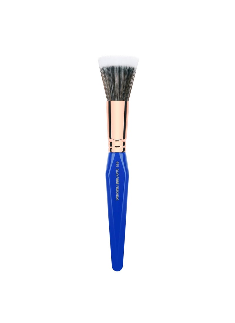 Bdellium Tools - Bdellium Tools Professional Makeup Brush - Golden Triangle 955 Duo Fibre Finishing - With All Vegan and Soft Synthetic Fibers, For Stippling, Lightweight Application (Blue, 1pc) - Image 1